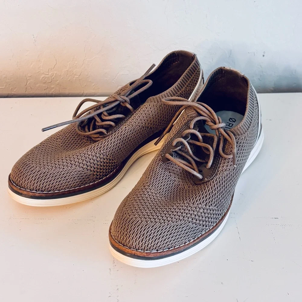 Cole Haan OriginalGrand Meridian Knit Oxford Shoes in Brown, Size 5.5